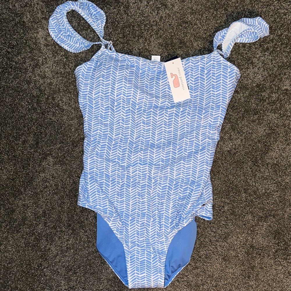 Vineyard Vines Blue and White Patterned Women's One Piece